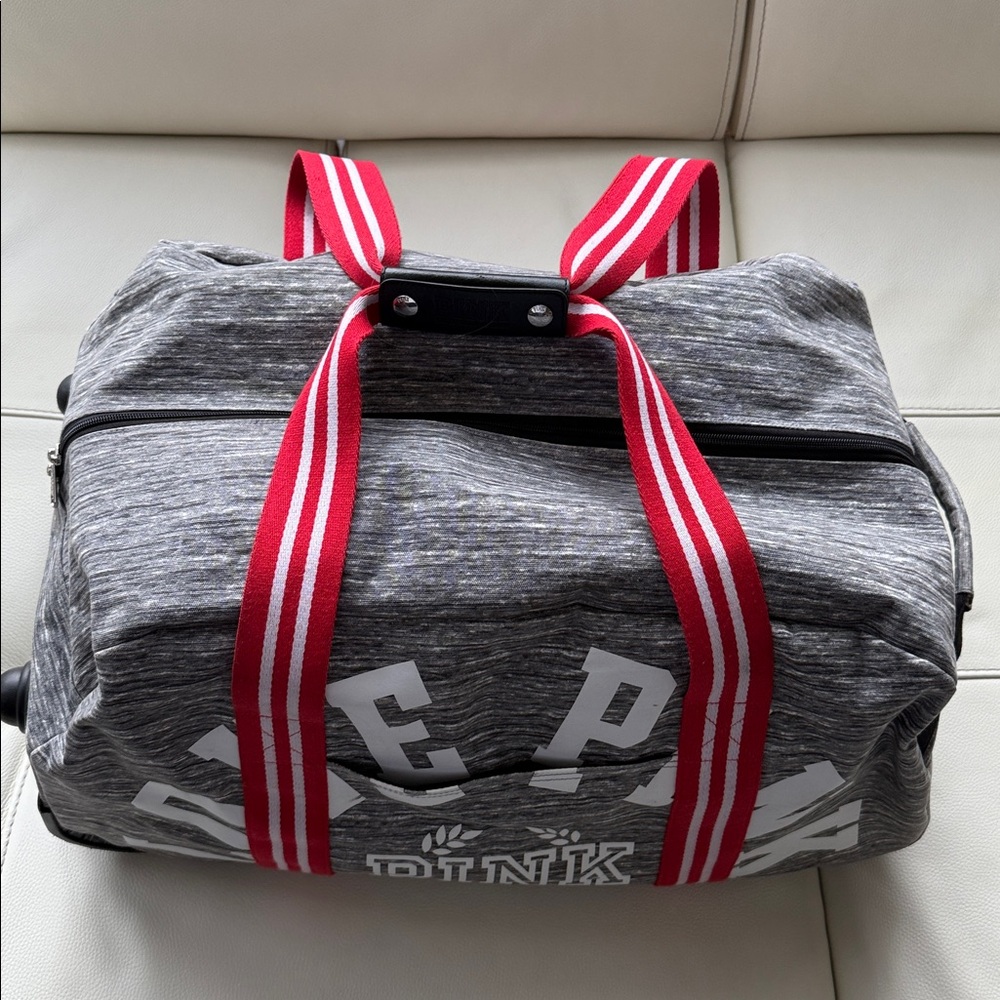 PINK Victoria's Secret Gray Duffel Rolling Bag - Picture 11 of 17